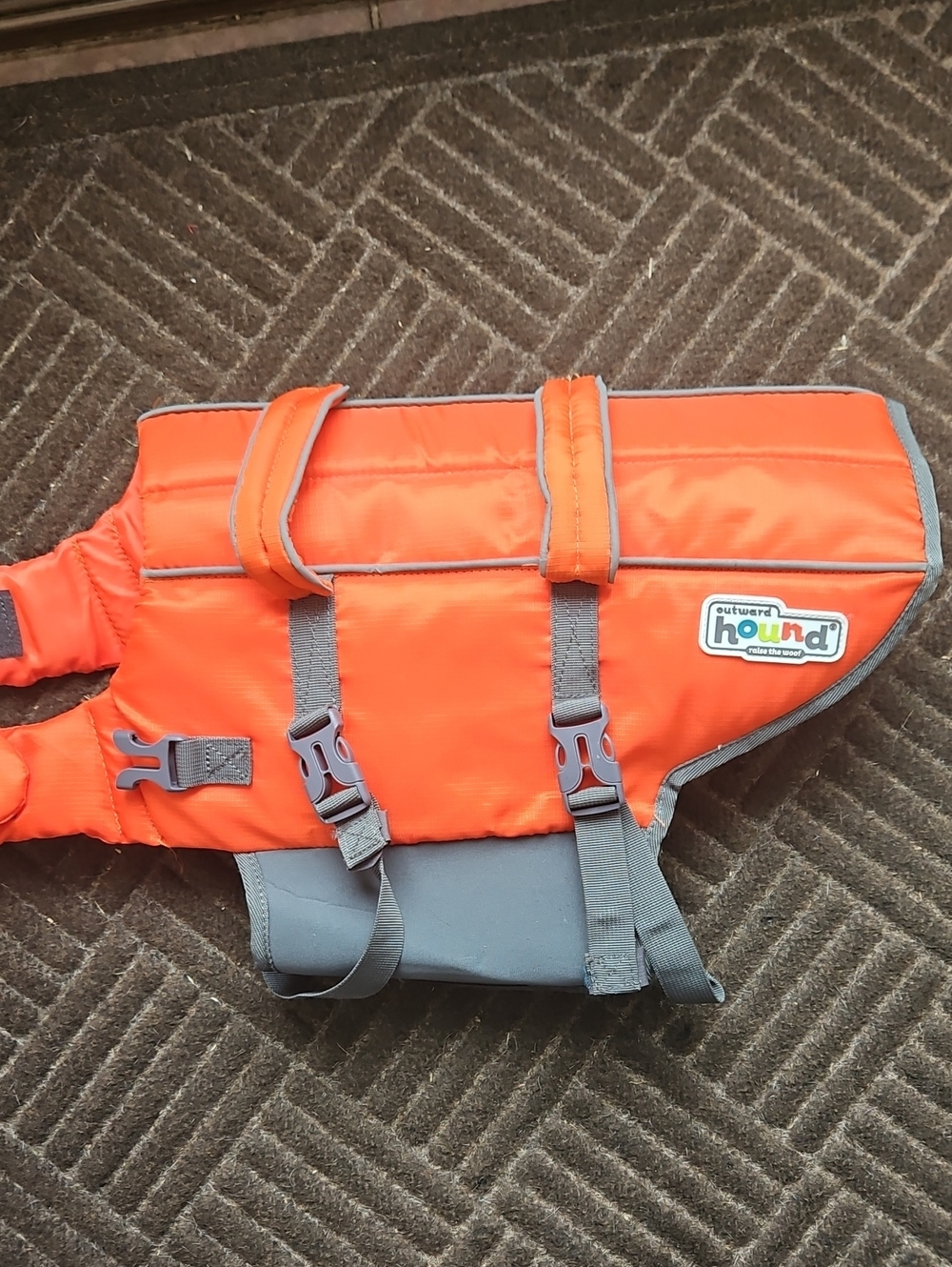 Outward Hound Orange and Gray Dog Life Jacket